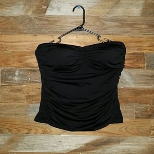 2Bamboo black tankini top w/removable straps